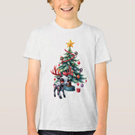 Cute Cyberpunk Reindeer med Julgran T Shirt