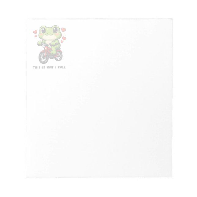 Cute Cycling Frog | Kawaii Frog Bicycle Art Anteckningsblock (Framsida)