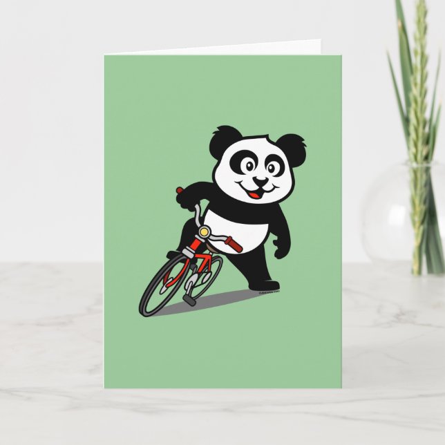 Cute Cycling Panda Kort (Framsida)