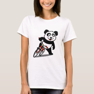 Cute Cycling Panda Tee Shirt