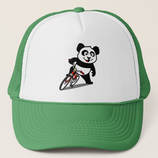 Cute Cycling Panda Truckerkeps (Framsida)