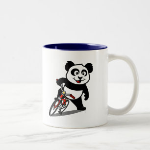 Cute Cycling Panda Två-Tonad Mugg