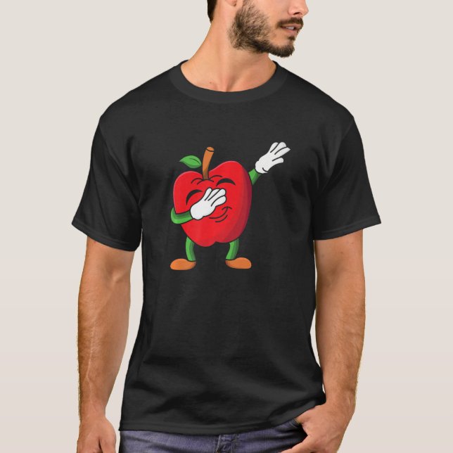 Cute Dabbing Apple T Shirt (Framsida)