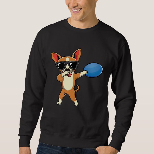 Cute Dabbing Chihuahua Dog Dab Boys Frisbee Disc G Lång Ärmad Tröja (Framsida)