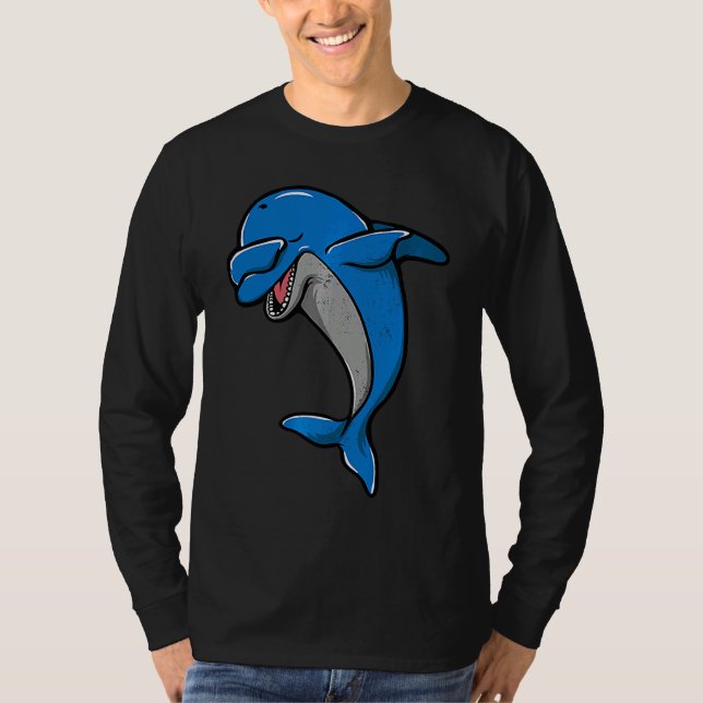 Cute Dabbing Dolphin Funny Sea Animal Whale Men Wo T Shirt (Framsida)