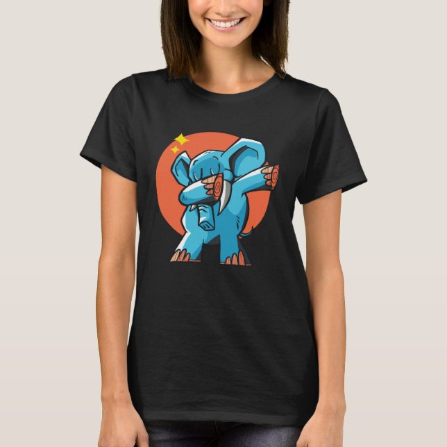 Cute Dabbing Elephant T Shirt (Framsida)