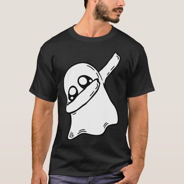 Cute Dabbing Ghost Dab Dance Gesture Pose Hallowee T Shirt (Framsida)