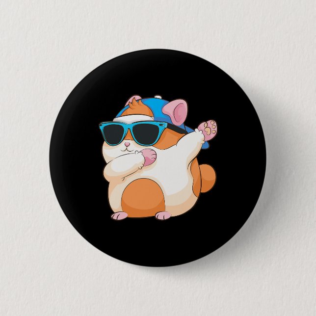 Cute Dabbing Hamster Funny Berömd Dab Dance Pose P Knapp (Framsida)