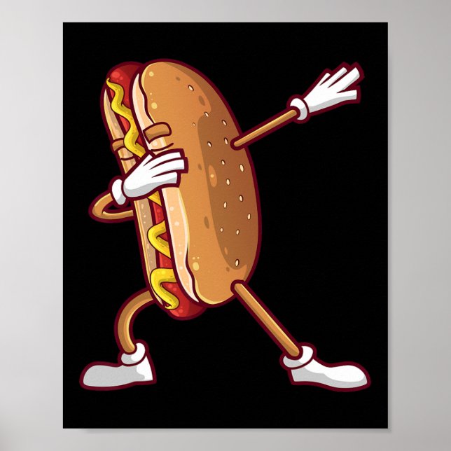 Cute Dabbing Hett Hund design För barn Manar Women Poster (Framsidan)