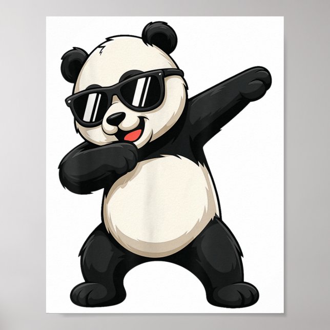 Cute Dabbing Panda Bear Outfit Boy Tonåring Manar  Poster (Framsidan)