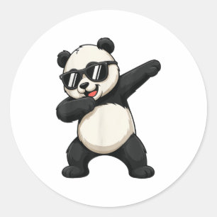 Cute Dabbing Panda Bear Outfit Boy Tonåring Manar Runt Klistermärke