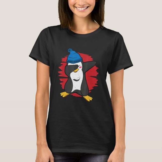 Cute Dabbing Penguin T Shirt (Framsida)
