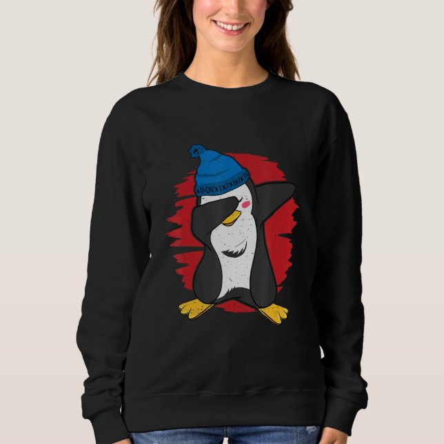 Cute Dabbing Penguin T Shirt (Framsida)