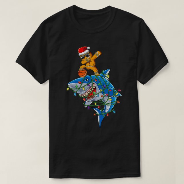 Cute Dabbing Pepparkaksgubbe Dab Basketball Julaft T Shirt (Design framsida)