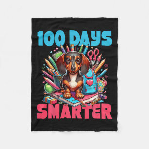 Cute Dachshund 100-dagarsdagen i skolan 100 dagar Fleecefilt