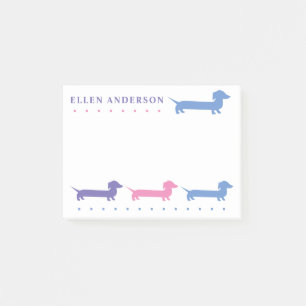 Cute Dachshund Anpassningsbar Färger och texter Post-it Block