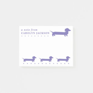Cute Dachshund Anpassningsbar Lila Post-it Block