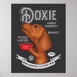 Cute Dachshund Beging for Food Poster