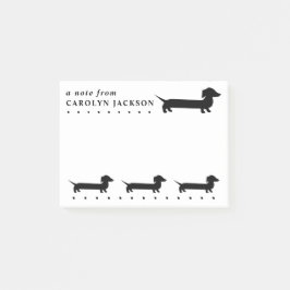 Cute Dachshund Black and White, Anpassningsbar Post-it Block