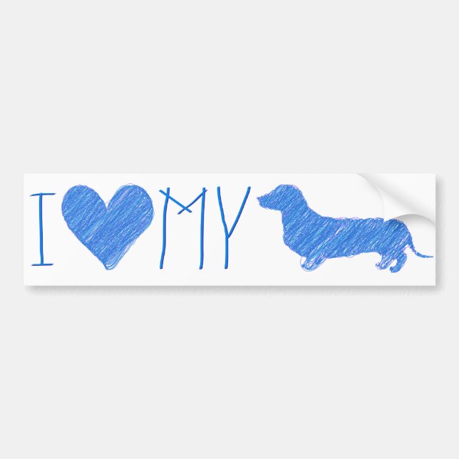 Cute Dachshund Bumper Sticker Bildekal (Framsidan)