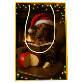 Cute Dachshund Cheese Tax Christmas gift bag 