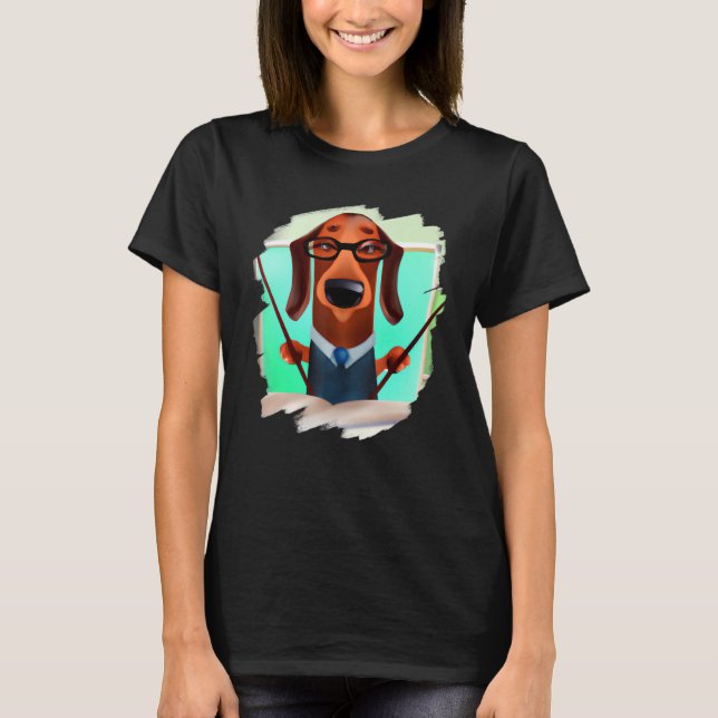 Cute Dachshund Chiweenie Lärarskola T Shirt (Framsida)
