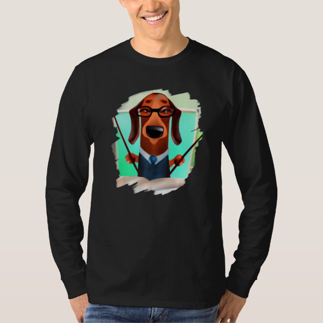 Cute Dachshund Chiweenie Teacher Professor School  T Shirt (Framsida)