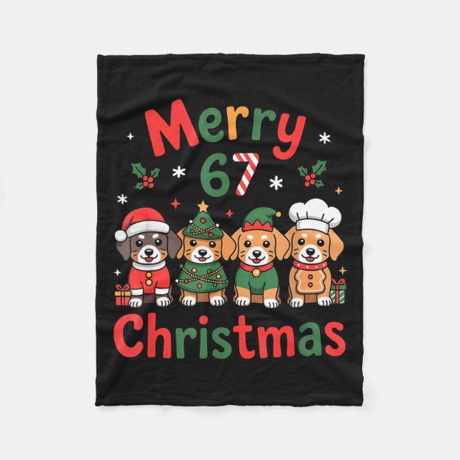 Cute Dachshund Christmas Design Funny Holiday Dog  Fleecefilt (Framsidan)