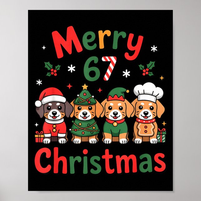 Cute Dachshund Christmas Design Funny Holiday Dog  Poster (Framsidan)