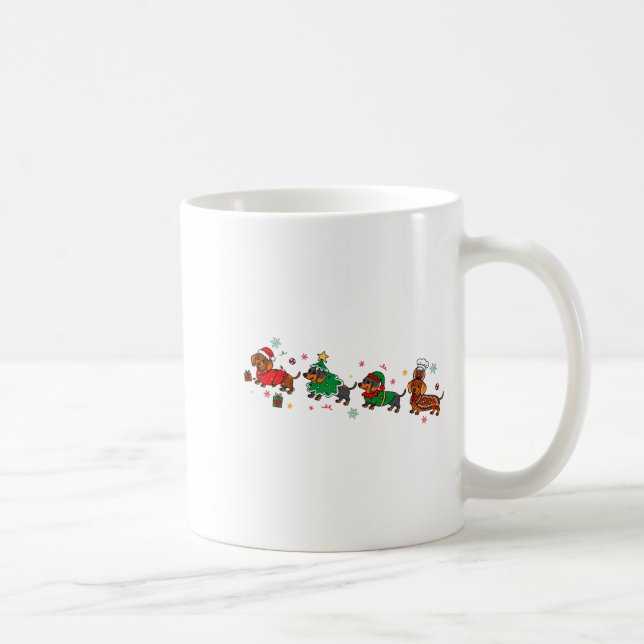 Cute Dachshund Christmas Parade Christmas  Kaffemugg (Höger)
