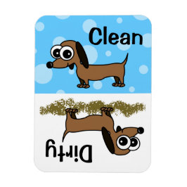 Cute Dachshund Clean / Dirty Dishwasher Magnet
