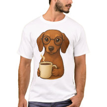 Cute Dachshund Coffee Lover T-Shirt – Funny Sausag