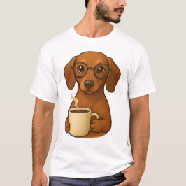 Cute Dachshund Coffee Lover T-Shirt – Funny Sausag