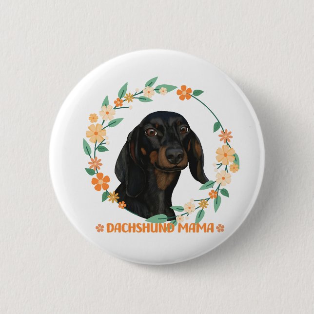 Cute Dachshund - Dachshund Mamma Knapp (Framsida)