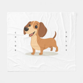 Cute Dachshund Dog Blanket – Cozy Illustrated Pet  Fleecefilt