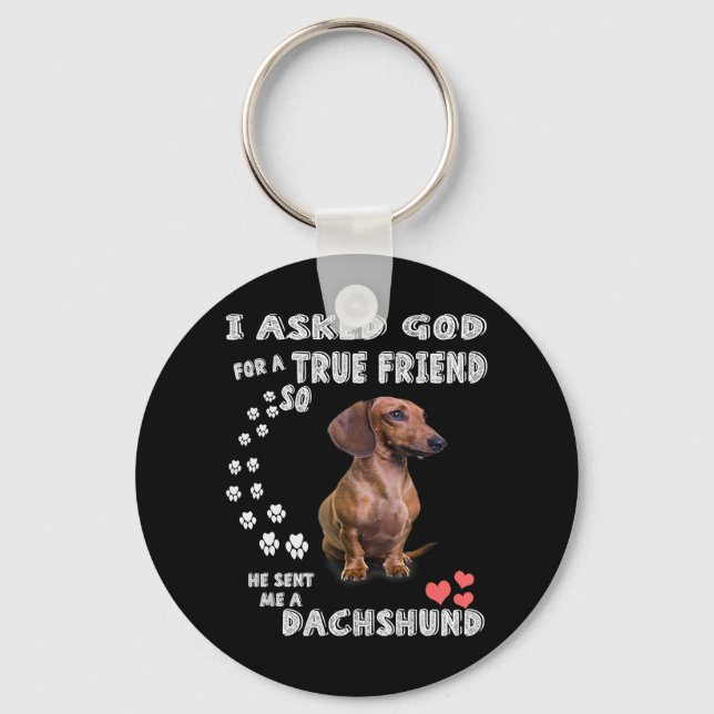 Cute Dachshund Doxie Girl Gifts Dachshund Mamma Nyckelring (Framsida)