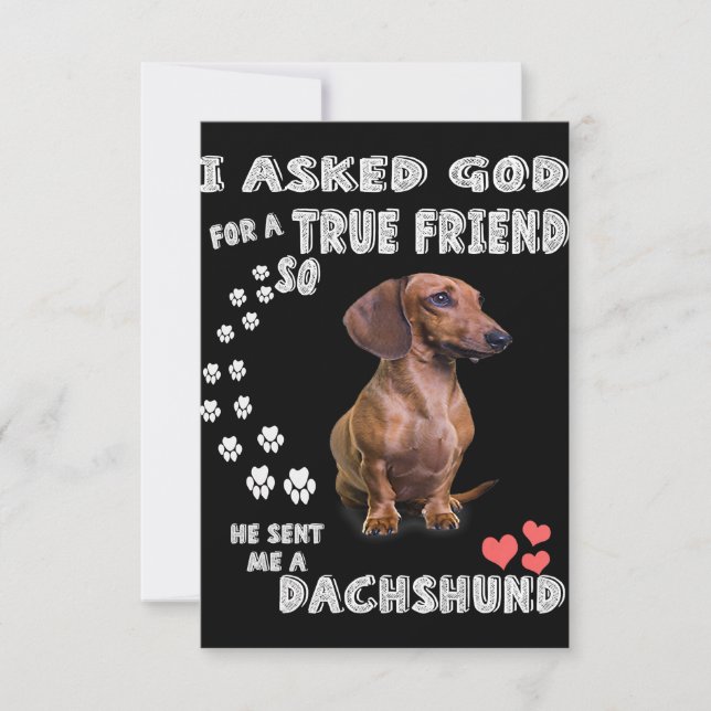Cute Dachshund Doxie Girl Gips Dachshund Mamma Tack Kort (Framsida)