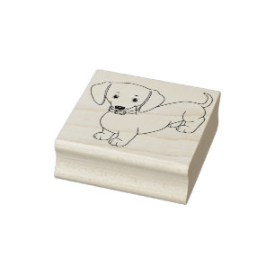 Cute Dachshund Doxie Puppy Hund Rubber Frimärke Stämpel