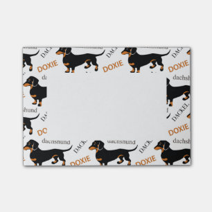 Cute Dachshund eller Doxie Mönster Post-it Block