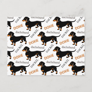 Cute Dachshund eller Doxie Mönster Vykort