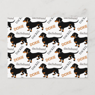Cute Dachshund eller Doxie Mönster Vykort