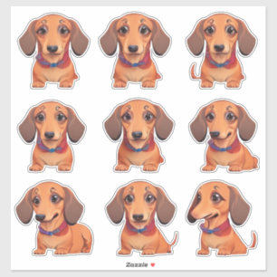 Cute Dachshund Emoji Hund Stickers Klistermärken