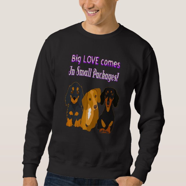 Cute Dachshund Funny Wiener Hund 2 Lång Ärmad Tröja (Framsida)