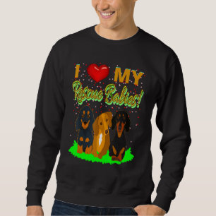Cute Dachshund Funny Wiener Hund I Kärlek Min Rädd Lång Ärmad Tröja