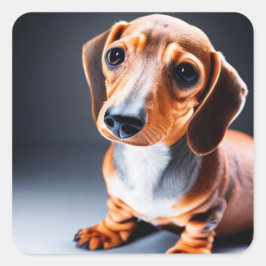 Cute Dachshund Fyrkantigt Klistermärke