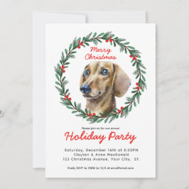 Cute Dachshund Greenery Wandejul Party Inbjudningar