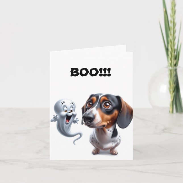 Cute Dachshund Halloween-kort Kort (Framsida)