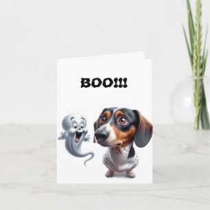 Cute Dachshund Halloween-kort Kort