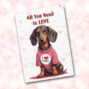 Cute Dachshund Hund allt du behöver Valentine Helgkort
