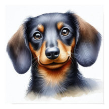Cute Dachshund-Hund i vattenfärg